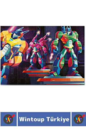 Premium Seri Eğlenceli El Göz Koordinasyon Beceri Geliştirici Çocuk 2x100 PUZZLE KURTARMA ROBOTLARI