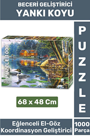 Premium Eğlenceli El Göz Koordinasyon Beceri Görsel Algı Geliştirici Çocuk 1000 Pr PUZZLE YANKI KOYU