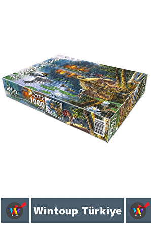 Premium Eğlenceli El Göz Koordinasyon Beceri Görsel Algı Geliştirici Çocuk 1000 Pr PUZZLE YANKI KOYU