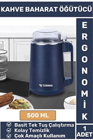 Premium Ergonomik Tutma Saplı Yüksek Kaliteli Çelik Baharat Kahve Kuruyemiş Öğütücü Değirmen 500 ML