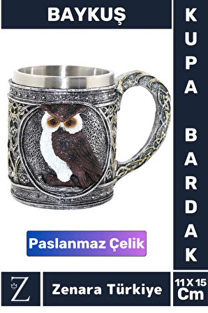 Premium Dekoratif Hediyelik Genç Yetişkin Eğlenceli Tasarım Figür Paslanmaz Çelik Kupa Bardak