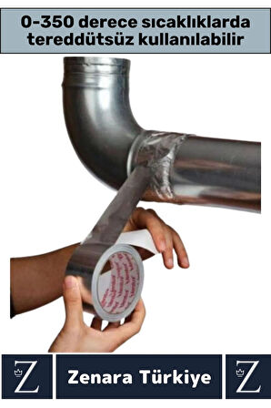 Suya Yüksek Sıcaklığa Dayanıklı Tamir Soba Boru Yama Alüminyum Yanmaz Folyo Bant 45 Mm-5 Mtr 4 Adet