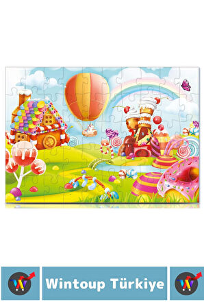 Premium Seri Eğlenceli El Göz Koordinasyon Beceri Geliştirici Çocuk 2X50 Parça PUZZLE ŞEKER DİYARI
