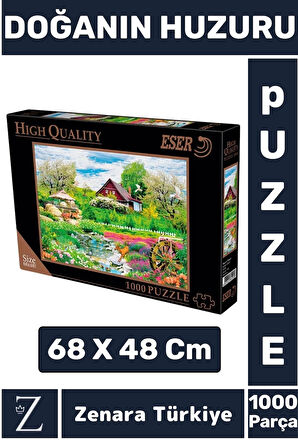 Eğlenceli Eğitici Görsel Algı Motor Beceri Geliştiren Çocuk Boyamalı PUZZLE 1000 Prça DOĞANIN HUZURU