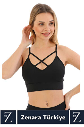 Luxery Göğüs Toparlayan Sarkma Önleyen Spor Gündelik Kullanım Ön Çapraz Askılı Micro Crop Büstiyer