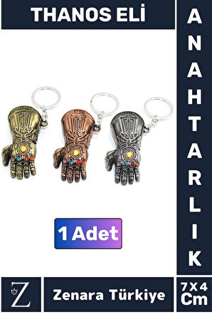Premium Model Yüksek Kaliteli Dayanıklı Dekoratif Şık Hediye Marvel Figürlü THANOS ELİ Anahtarlık