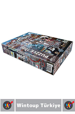 Premium El Göz Koordinasyon Beceri Görsel Algı Geliştirici Çocuk 1000 Parça PUZZLE ŞEHİR HALLERİ
