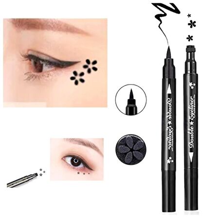 Çift taraflı çiçek damgalı kalem eyeliner