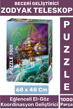 Eğlenceli El Göz Koordinasyon Beceri Görsel Algı Geliştirici Çocuk 1000 Parça PUZZLE ZODYAK TELESKOP