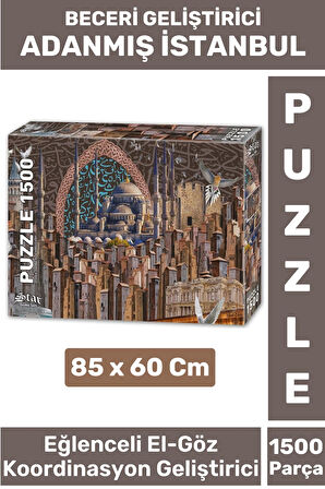 Premium Eğlenceli El Göz Koordinasyon Hafıza Beceri Geliştirici 1500 Parça PUZZLE ADANMIŞ İSTANBUL
