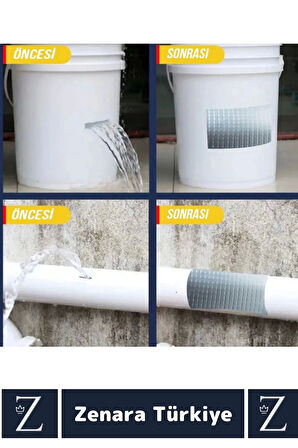 Ultra Güçlü Suya Neme Dayanıklı Çok Amaçlı Onarım Tamir İzolasyon Bantı Gri 48 Mm x 10 Metre 5 Adet