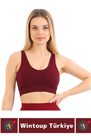 Göğüs Toparlayıcı Sarkma Önleyen Gündelik Spor Kullanım Şık Kalın Askılı Fitilli Crop Büstiyer