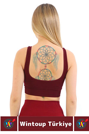 Göğüs Toparlayıcı Sarkma Önleyen Gündelik Spor Kullanım Şık Kalın Askılı Fitilli Crop Büstiyer