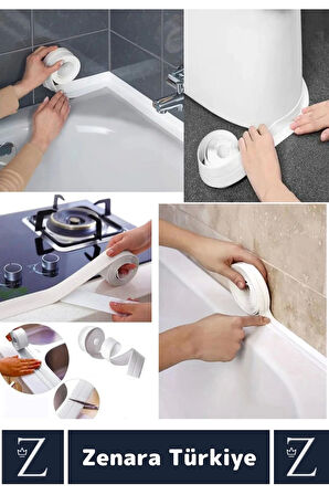 Premium Uzun Ömürlü Suya Neme Küfe Dayanıklı Mutfak Lavabo Pencere Kenar Yalıtım Bandı 3.2 Mt X 1 Ad