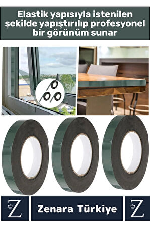 Ultra Güçlü İz Bırakmaz Elastik Kolay Şekil Alan Çift Taraflı Akrilik Köpük Bant 36 Mm X 10 Metre
