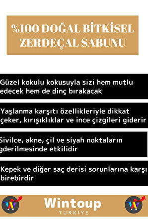 Özel Üretim %100 Doğal Güzel Kokulu Tüm Vücut İçin Uygun Zerdeçal Sabunu 3 Adet