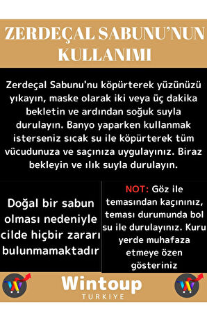 Özel Üretim %100 Doğal Güzel Kokulu Tüm Vücut İçin Uygun Zerdeçal Sabunu 3 Adet