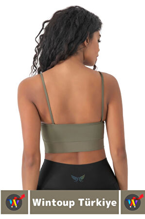 Göğüs Toparlayan Sarkma Önleyen Spor Gündelik Kullanım Şık Ön Çapraz Askı Detay Micro Crop Büstiyer