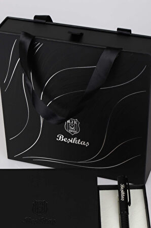 LİSANSLI BEŞİKTAŞ KUTULU VE ÇANTALI DERİ AJANDA VE ROLLER TÜKENMEZ KALEM SETİ "DEKOMUS ÖZEL KUTULU KALEM COMFORT HEDİYELİ"