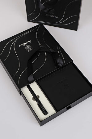 LİSANSLI BEŞİKTAŞ KUTULU VE ÇANTALI DERİ AJANDA VE ROLLER TÜKENMEZ KALEM SETİ "DEKOMUS ÖZEL KUTULU KALEM COMFORT HEDİYELİ"