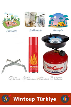Premium Kompakt Kaydırmaz Devrilmez Ayaklı Kamp Piknik Balkon Ayarlanabilir KAMP OCAĞI SETİ