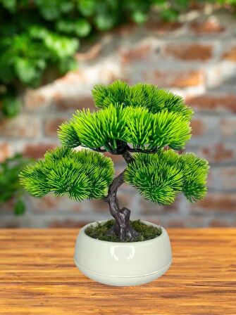 Bonsai Dekoratif Yapay Ağaç Yeşil Bonzai 35*30CM