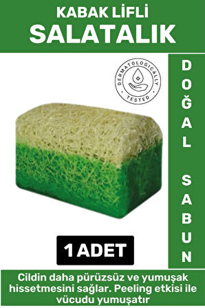 Özel Üretim Masaj Etkili Nemlendirici Kuruluk Giderici Doğal Kabak Lifli Salatalık Sabunu 1 Adet