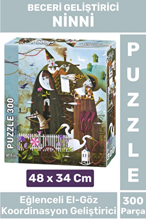 Premium Eğlenceli El Göz Koordinasyon Beceri Görsel Algı Geliştirici Çocuk 300 Parça PUZZLE NİNNİ