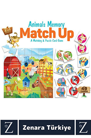 Çocuk Eğitici Zeka Geliştirici Görsel Algı Problem Çözme 2 in 1 HAYVANLAR Eşleştirme-ÇİFTLİK Puzzle
