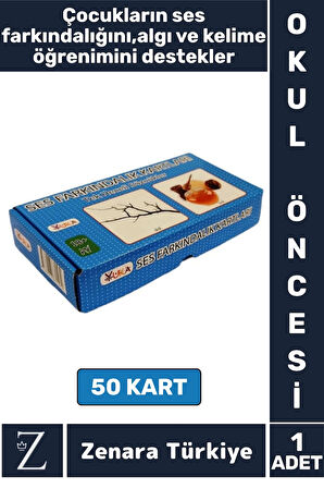 Okul Öncesi Ses Farkındalık İşitsel Algı Dikkat Gelişimi FARKINDALIK KARTLARI-TEK HECELİ SÖZCÜKLER