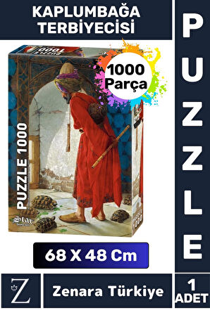Premium Eğlenceli Eğitici Görsel Algı Problem Çözme Becerisi PUZZLE 1000Parça KAPLUMBAĞA TERBİYECİSİ