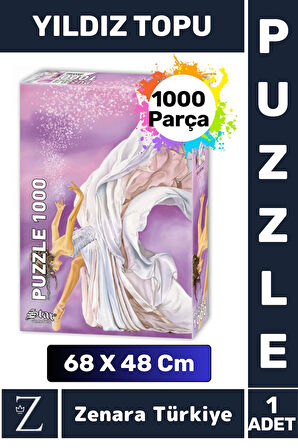 Premium Eğlenceli Eğitici Görsel Algı Problem Çözme Becerisi PUZZLE 1000 Parça YILDIZ TOPU