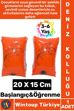 Dayanıklı Yüzme Başlangıç Öğrenme 3-6 Yaş Sevimli Yunus Desenli Havuz Yüzme ÇOCUK DENİZ KOLLUĞU