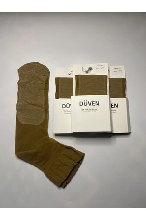 3'Lü Paket Comfort Cotton Taban Bronz Dizaltı Pantolon Çorap