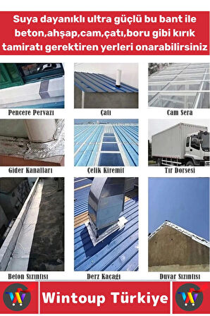 Ultra Güçlü Su Neme Dayanıklı Çok Amaçlı Montaj Onarım İzolasyon Tamir Bantı Kırmızı 48 Mmx10Mt 4 Ad