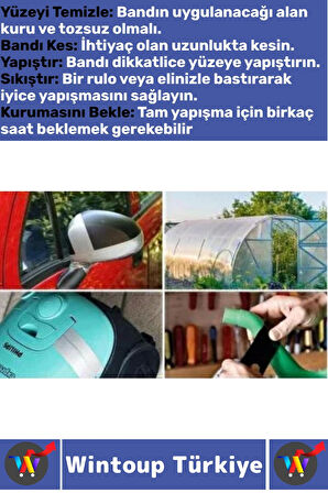 Uzun Ömürlü Su Nem Küfe Dayanıklı Çok Amaçlı MAVİ Montaj Onarım Tamir Bantı 48 Mm X 10 Metre 2 Adet