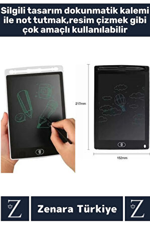 Premium Dijital Silgili Kalemli Çocuk Eğitim Tableti Grafik Ders Not Ödev Resim LCD Writing Tablet