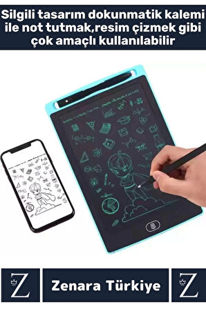 Premium Dijital Silgili Kalemli Çocuk Eğitim Tableti Grafik Ders Not Ödev Resim LCD Writing Tablet