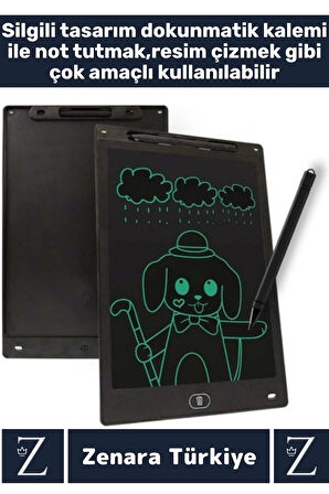 Premium Dijital Silgili Kalemli Çocuk Eğitim Tableti Grafik Ders Not Ödev Resim LCD Writing Tablet