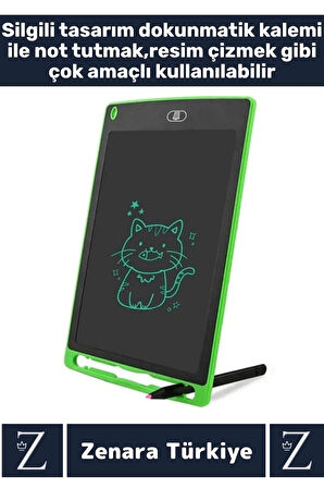 Premium Dijital Silgili Kalemli Çocuk Eğitim Tableti Grafik Ders Not Ödev Resim LCD Writing Tablet