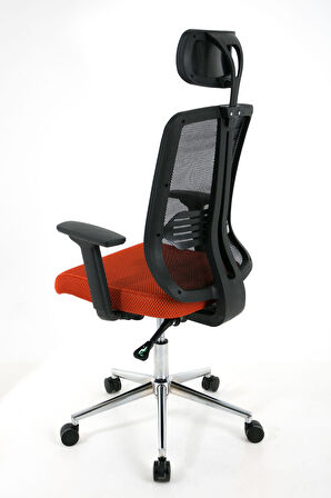 ZEON | COMFORT Ofis koltuğu Çalışma Koltuğu |Turuncu |Siyah Yıldız Ayak