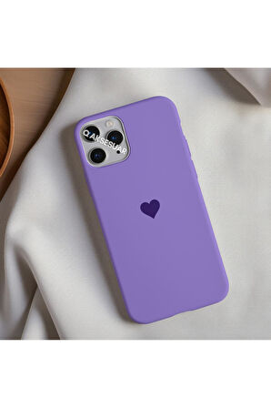 İphone 8 Plus Uyumlu Içi Kadife Kalp Telefon Kılıfı