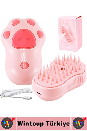 Evcil Hayvan Kedi Banyo Tüy Tarama Masaj Etkili Yumuşak Zararsız Pati Tasarımlı Pratik Buharlı Tarak