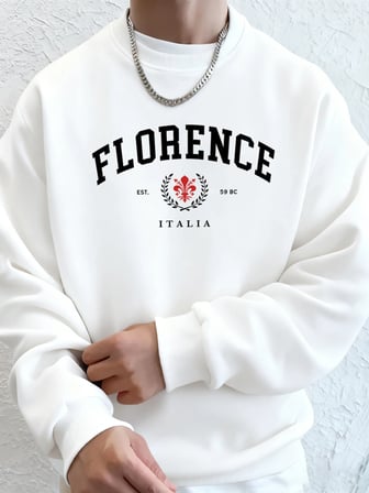 Florence Italia Mektup Desenli Giysiler Unisex Spor Sokak Hoody Gevşek Günlük Spor Giyim Sonb