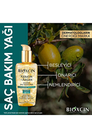 Bioxcin Keratin & Argan Onarıcı Saç Bakım Yağı 150 Ml - Yıpranmış Ve Hasar Görmüş Saçlar 2 Adet