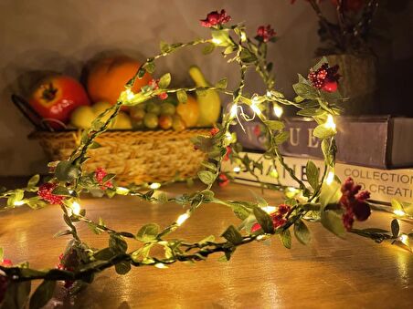 Led Kokina Sarmaşık Işıklı Yapay Sarmaşık Yılbaşı Çiçeği ve Peri Led 300cm