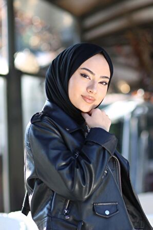 Tesettür Penye Şal Modeli - Siyah