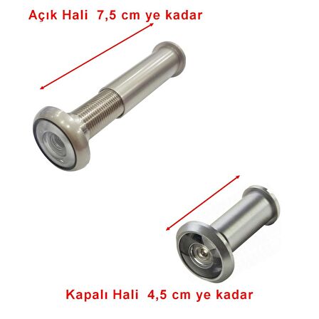 Kapı Dürbünü Çelik Kapı Dürbünü Ahşap Kapı Dürbünü Net Görüntü Ayarlanır  4.5 - 7.5 Cm Ayarlı 360°