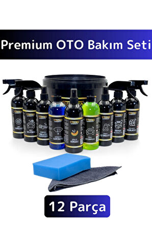 Premium Yüksek Kaliteli Oto Araç Bakım 12 Parça Otomobil İç Dış Bakım Temizlik Full Oto Bakım Seti