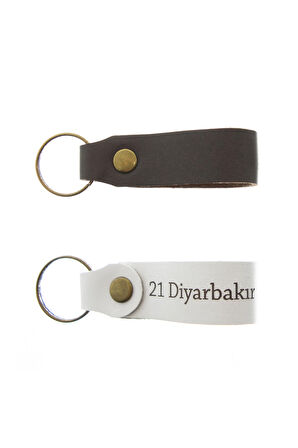 21 Diyarbakır Yazılı İkili Set Deri Anahtarlık